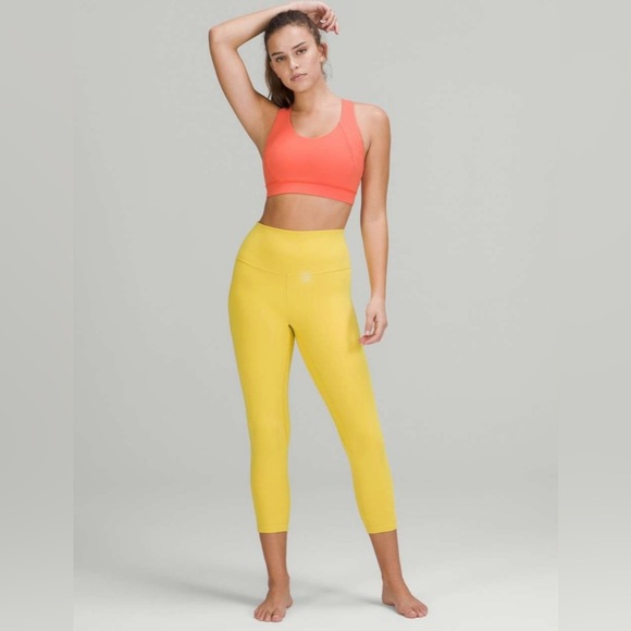 Lululemon Align High-Rise Crop 23" Soleil 8 Yellow Neon Gym Yoga Athletic - Picture 9 of 9